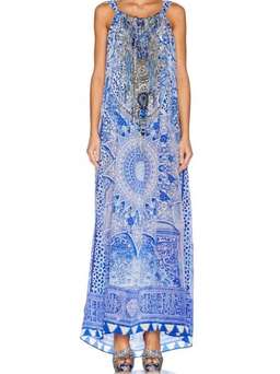 Camilla Bosphorous Drawstring Dress Blue - One Size