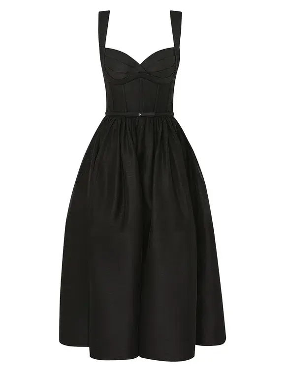 Zimmermann Crush Picnic Midi Black Dress Size 1 / Au 10 for rent on The Volte - main image