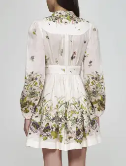 Zimmermann Halliday Plunge Mini Dress Cream/Floral Size 3 /Au 14 for rent on The Volte - image 2