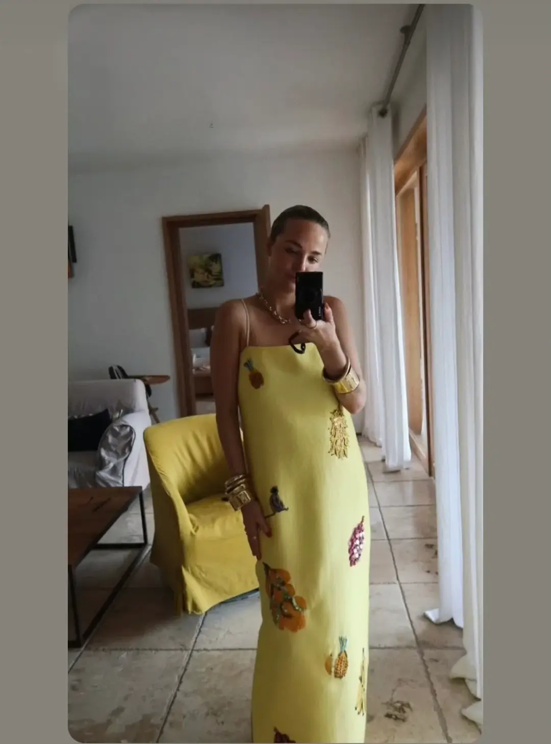 Alemais Diamond Dancer Midi Dress Yellow Size 10 for rent on The Volte - main image