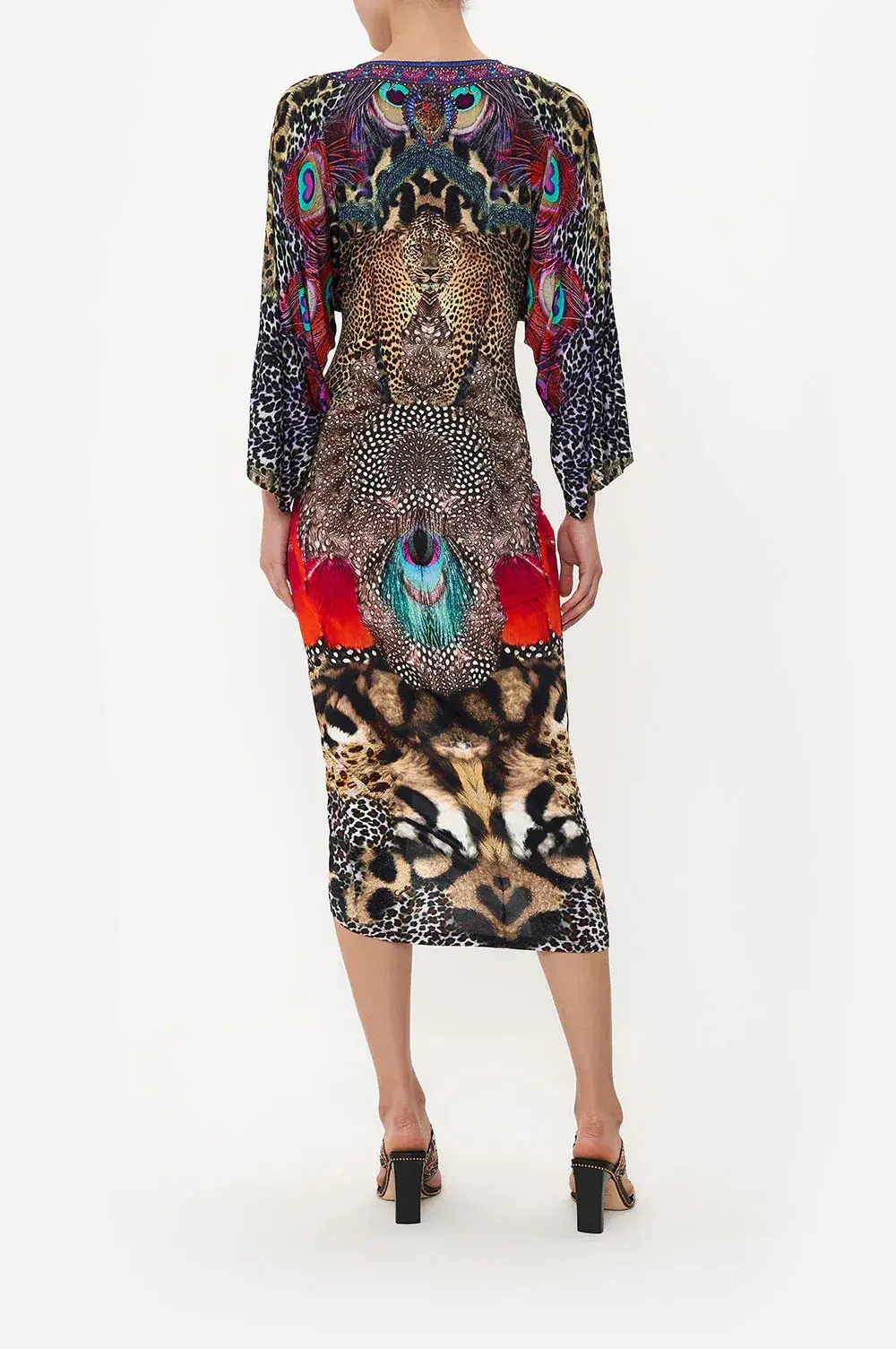 Camilla Xanadu Rising Long Split Front Twist Midi Dress Print Size XXXL / AU 20 for rent on The Volte - main image