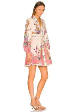 Zimmermann Tropicana Plunge Mini Dress Cream Floral Size 3 / AU 14 for rent on The Volte - image 2