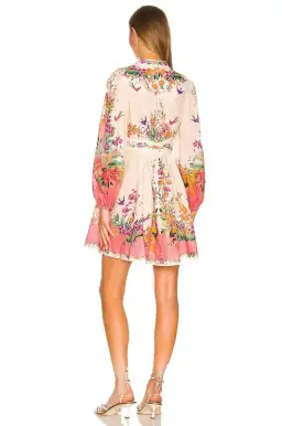 Zimmermann Tropicana Plunge Mini Dress Cream Floral Size 3 / AU 14 for rent on The Volte - image 3