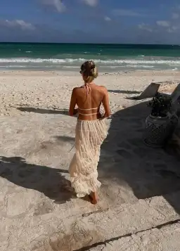 Arcina Ori Juliette Halter Top & Maxi Skirt Set Warm Cream Size S / AU 8 for rent on The Volte - image 5