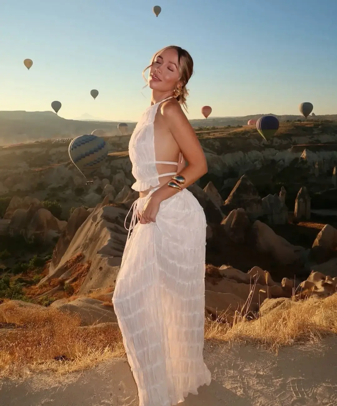 Arcina Ori Juliette Halter Top & Maxi Skirt Set Warm Cream Size S / AU 8 for rent on The Volte - main image