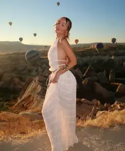 Arcina Ori Juliette Halter Top & Maxi Skirt Set Warm Cream Size S / AU 8 for rent on The Volte - image 3