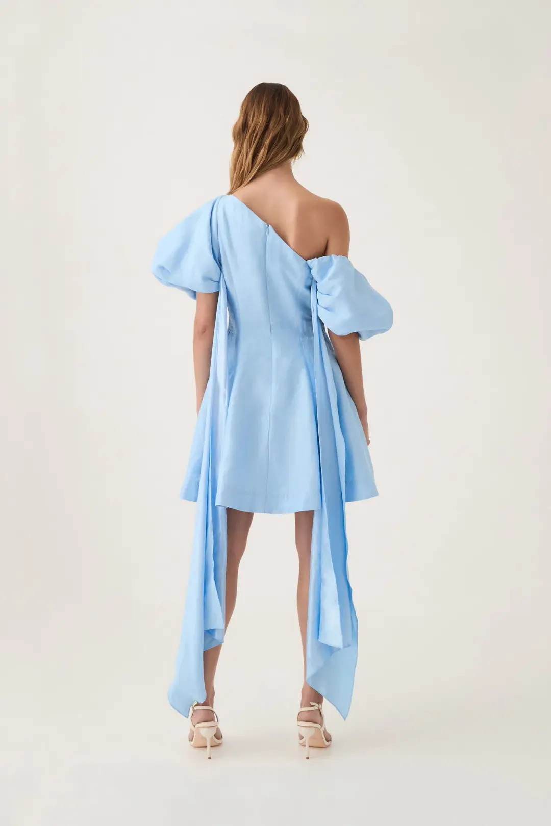Aje Arista Tulip Sleeve Mini Dress Powder Blue Size 6 for rent on The Volte - main image