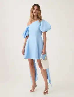 Aje Arista Tulip Sleeve Mini Dress Powder Blue Size 6 for rent on The Volte - image 1