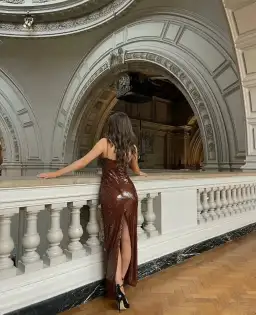 Mew Mews Lorelei Dress Brown Sequin Size S/M for rent on The Volte - image 7