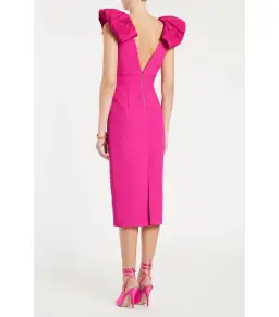 Rebecca Vallance Cupid's Bow Midi Dress Pink Size AU 10 for rent on The Volte - image 4