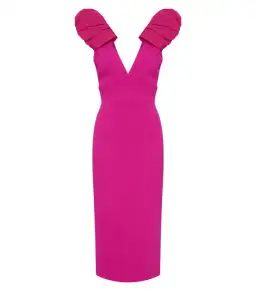 Rebecca Vallance Cupid's Bow Midi Dress Pink Size AU 10 for rent on The Volte - image 5