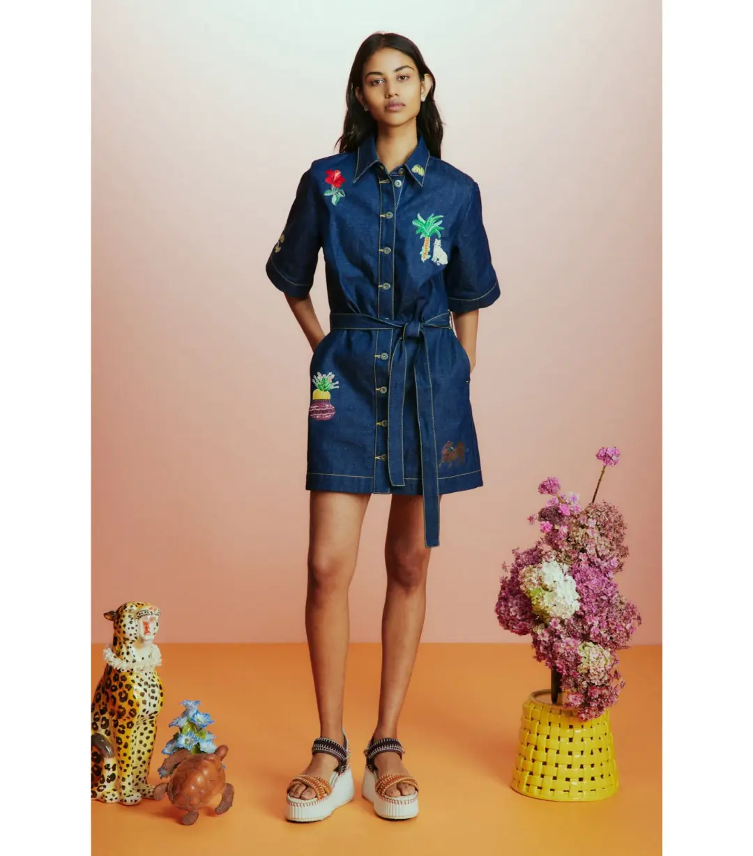 Alemais Jada Mini Dress Denim Blue Size AU 8 for rent on The Volte - main image