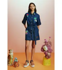 Alemais Jada Mini Dress Denim Blue Size AU 8 for rent on The Volte - image 1