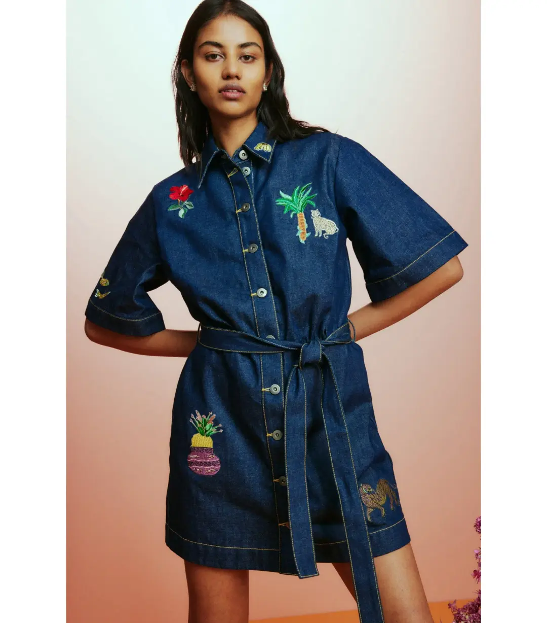 Alemais Jada Mini Dress Denim Blue Size AU 8 for rent on The Volte - main image