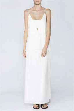 Acler Earle Cami Layered Midi Dress White 8 for rent on The Volte - image 1