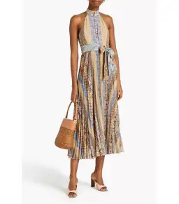 Zimmermann Sunray Picnic Patchwork Effect Midi Dress Multi Size 1 / AU 10