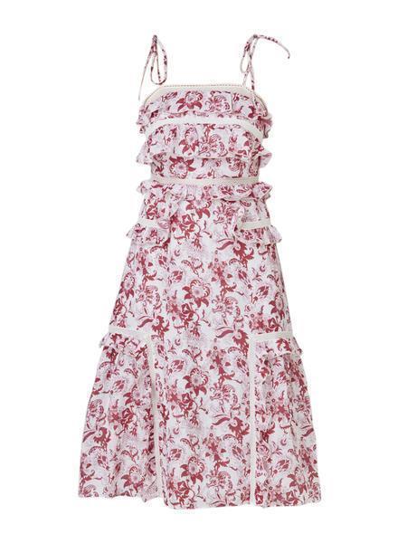 Stevie May British India Tie Midi Dress Pink 8 for rent on The Volte - main image