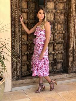 Stevie May British India Tie Midi Dress Pink 8 for rent on The Volte - image 4