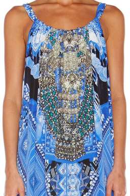 Camilla A World Between The Warp Dress Blue Print Size 12 for rent on The Volte - image 2