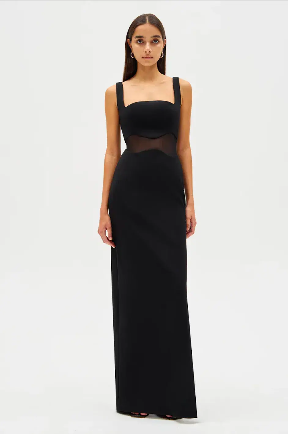 MISHA Damita Bonded Crepe Maxi Dress Black Size 10/M for rent on The Volte - main image