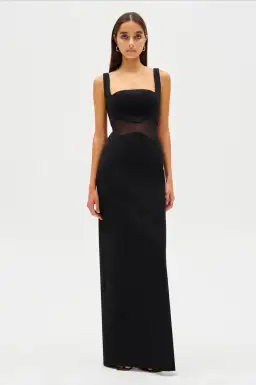 MISHA Damita Bonded Crepe Maxi Dress Black Size 10/M for rent on The Volte - image 6