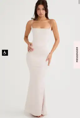 House of CB Olivette CRYSTAL SATIN CORSET MAXI DRESS Size M for rent on The Volte - image 1