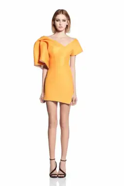 Toni Maticevski Peacock Cocktail Mini Dress Sunset Yellow Size 10
