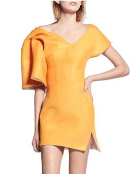 Toni Maticevski- PEACOCK COCKTAIL DRESS Yellow 10