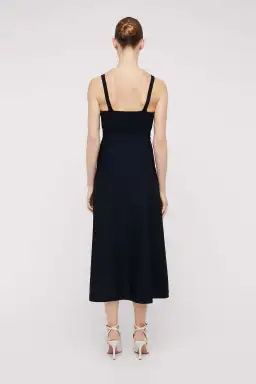 Scanlan Theodore Crepe Knit Square Neck Dress Navy Size 8 for rent on The Volte - image 2