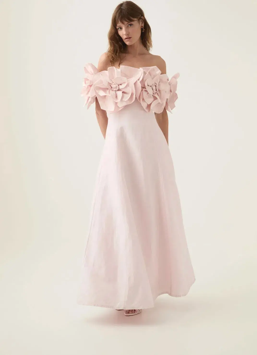 Aje Etta Midi Dress Pastel Pink Size AU 10 for rent on The Volte - main image