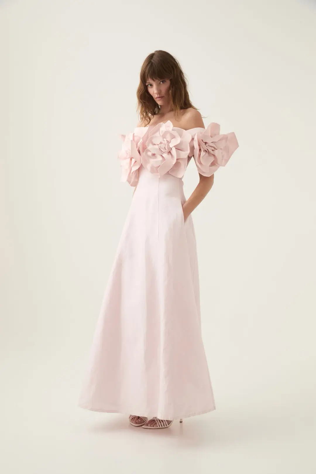 Aje Etta Midi Dress Pastel Pink Size AU 10 for rent on The Volte - main image