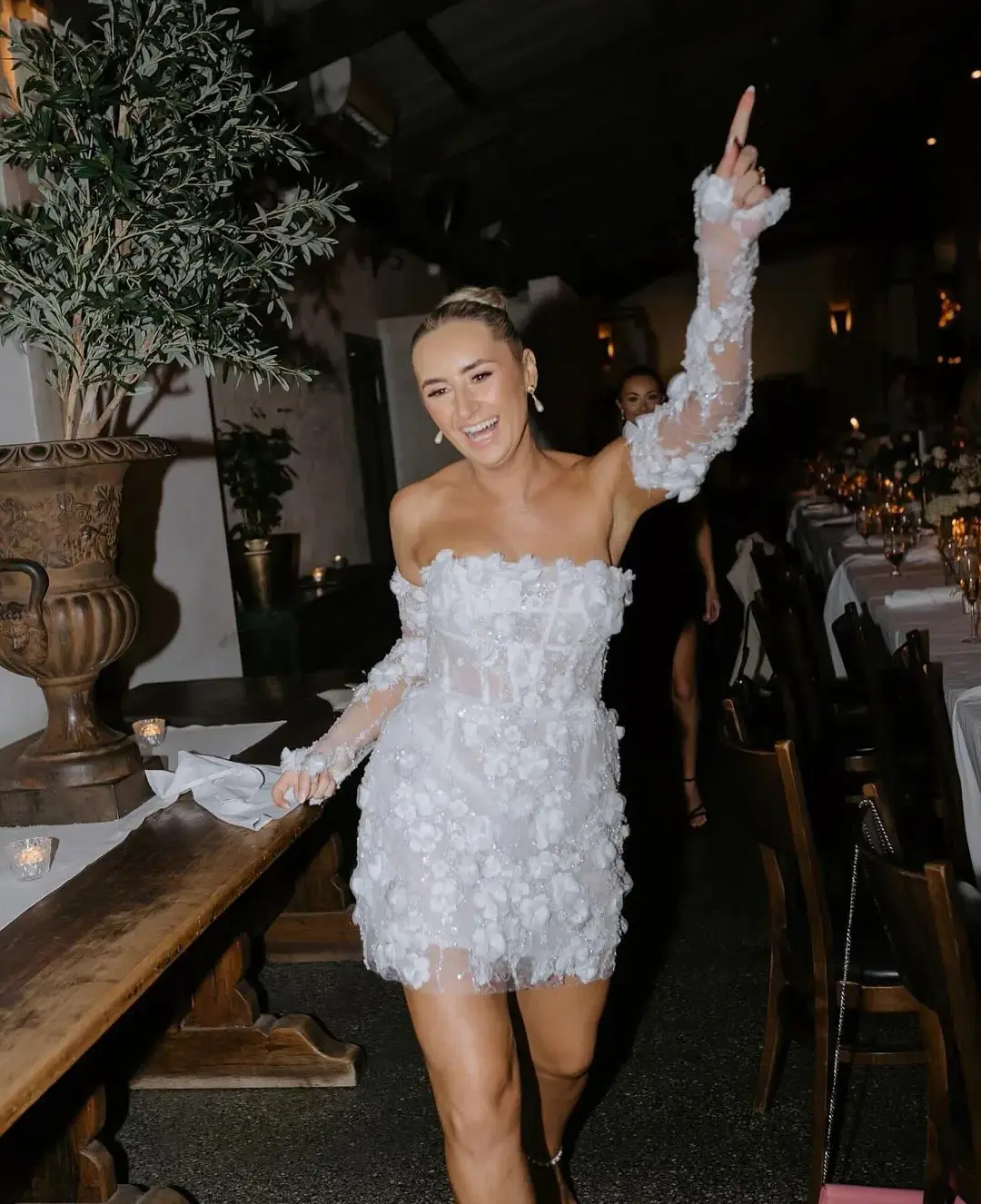 Rosie Etienne Isabelle Mini Dress White Size 10 for rent on The Volte - main image