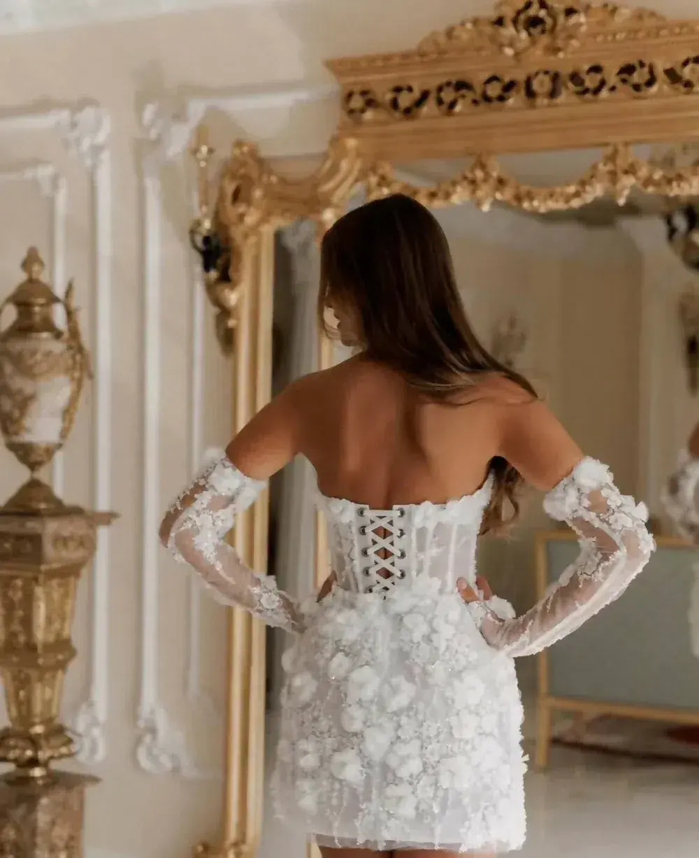 Rosie Etienne Isabelle Mini Dress White Size 10 for rent on The Volte - main image