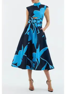 Rebecca Vallance Azzurra Midi Dress Print Size AU 10 for rent on The Volte - image 1