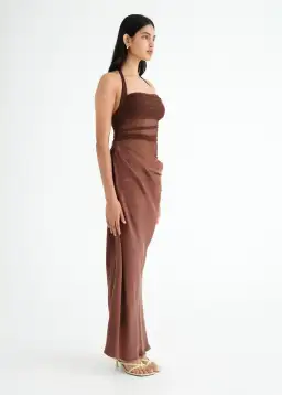 Benni Gina Maxi Dress Brown Size AU 10 for rent on The Volte - image 2