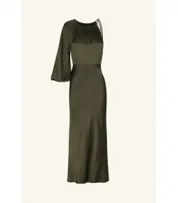 Shona Joy La Lune One Shoulder Balloon Sleeve Midi Dress in Forest Size AU 10 for rent on The Volte - image 5