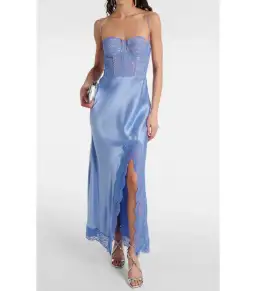 Rebecca Vallance Larisa Midi Dress Blue Size AU 10