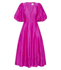 Aje Dusk Puff Sleeve Midi Dress Deep Magenta Size AU 16 for rent on The Volte - image 6