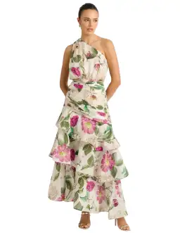 Sheike Emilia Tiered Maxi Dress Print Size AU 14