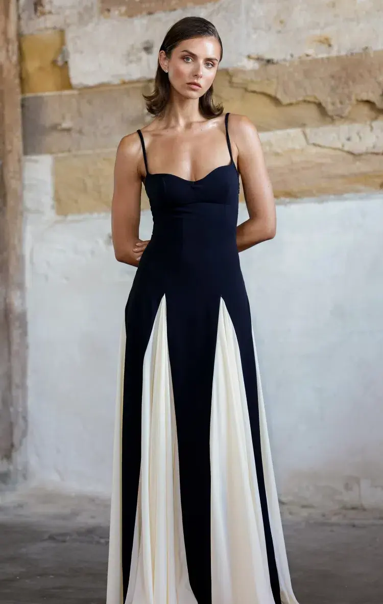 Arcina Ori Paloma Dress Black/White Size AU 10 for rent on The Volte - main image