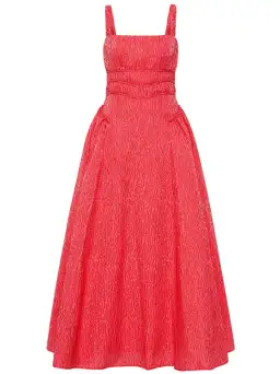 Rachel Gilbert Sophy Strap Midi Dress in Watermelon Size 10