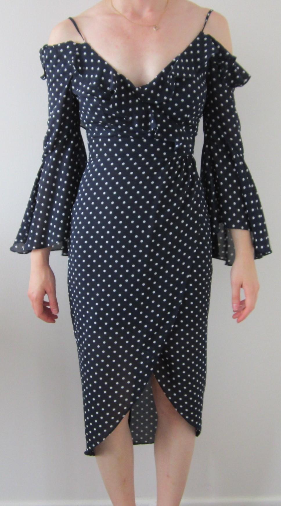 Sheike Alliance Blue Polka Dot Dress Navy 6 for rent on The Volte - main image