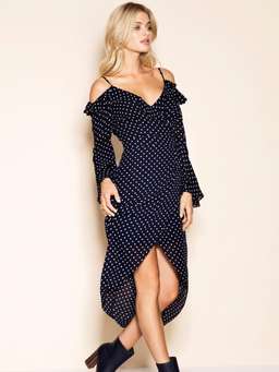 Sheike Alliance Blue Polka Dot Dress Navy 6 for rent on The Volte - image 1