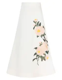 Zimmermann Natura Bralette and Flare Skirt Set Ivory Camellia Size 12/2 for rent on The Volte - image 4