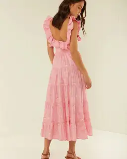 Palm Noosa Leon Midi Dress in Pink Province Size 6 for rent on The Volte - image 2