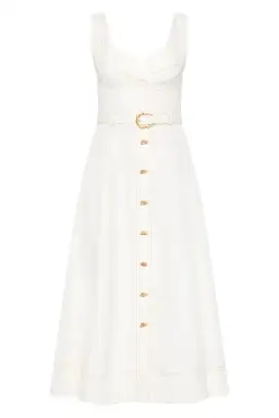 Aje Primary Belted Midi Dress Ivory Size 10 for rent on The Volte - image 5