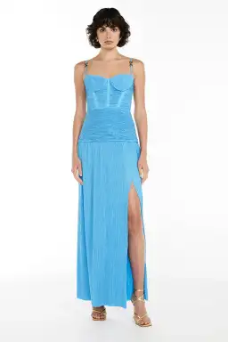 Manning Cartell Double Time Pleat Dress Cerulean Blue Size 8 for rent on The Volte - image 1