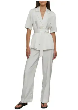 VIktoria & Woods Chorus Top & Pilot Pant Set Ivory Size 1 / AU 8 for rent on The Volte - image 4