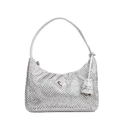 Prada Satin Crystal Mini Bag Silver for rent on The Volte - image 1