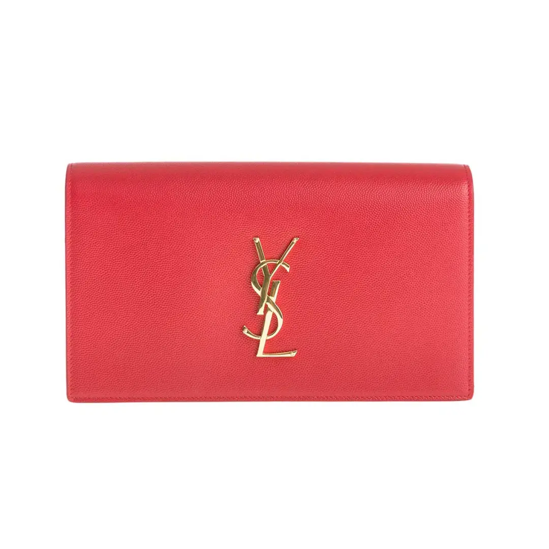 Saint Laurent Classic Kate Monogram Clutch Red for rent on The Volte - main image